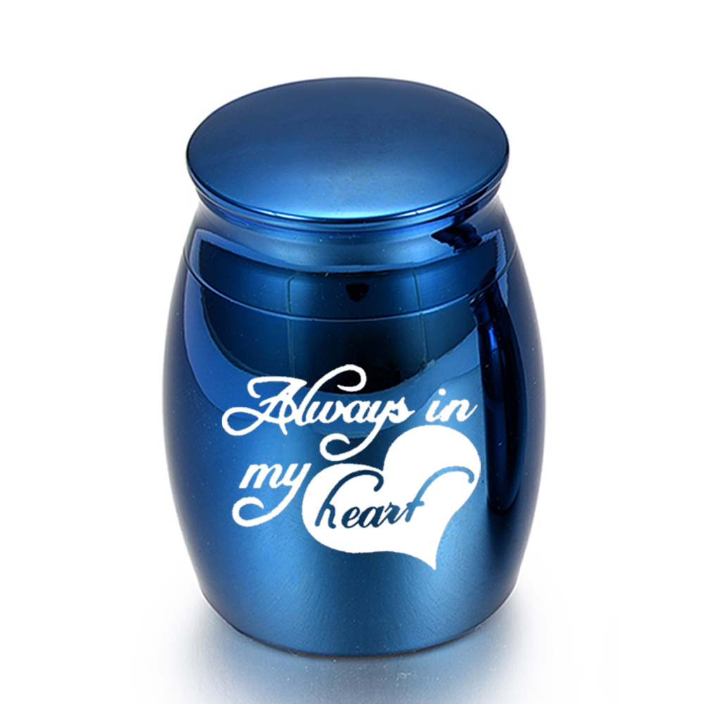 

142x98mm 5 colors Aluminum alloy Cremation Urn for Ashes Pet/Human Keepsake Casket Memorials Urns for Ashes - Always in My Heart