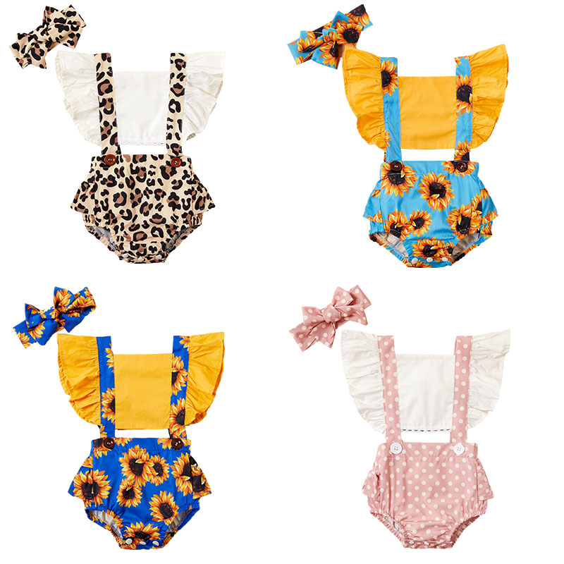 

Leopard Pattern Summer Backless Lace Baby Newborn Romper Children's Clothing