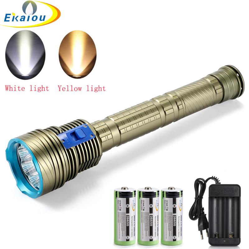 

Dive 7000LM 9*XM-L2 LED Waterproof 100m Diving Scuba 26650 Torch
