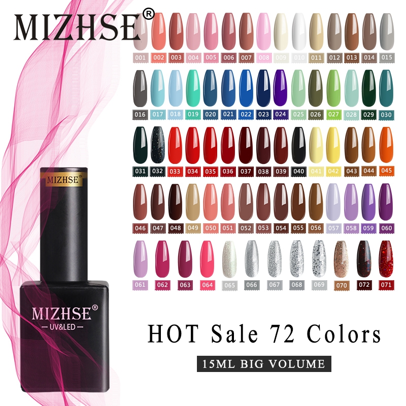 

MIZHSE 8PCS/Set Nail Gel Sets Colorful gel nail polish Semi Permanent UV LED Base Top Coat For art Manicure Kit