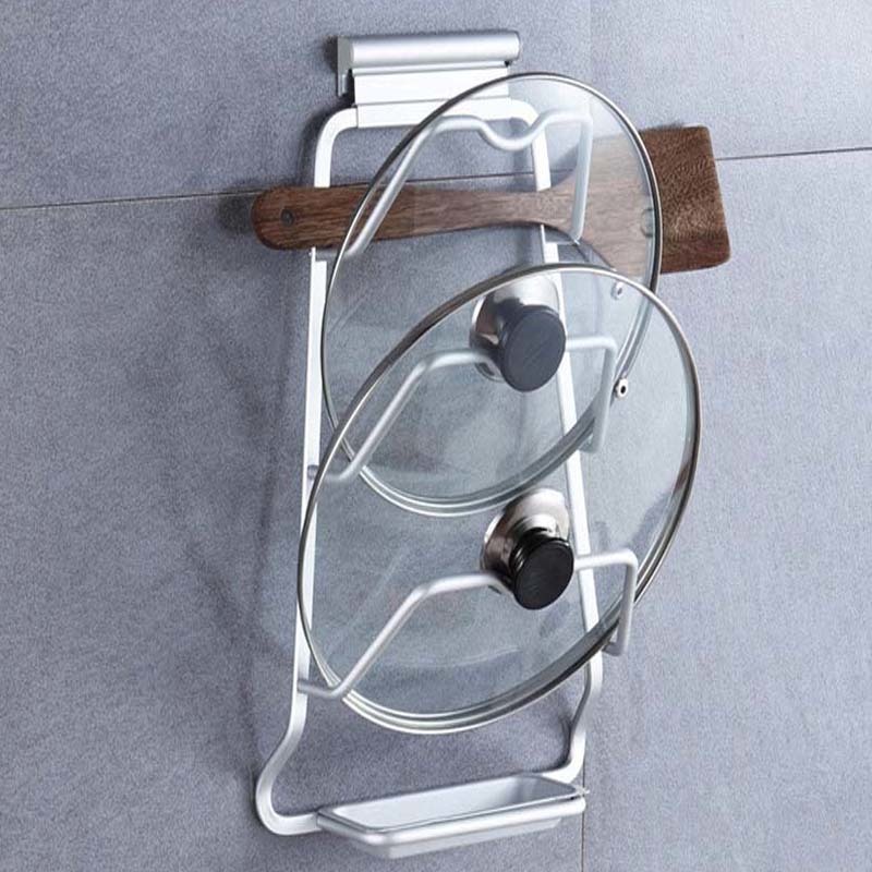 Scaffali con Coperchio per Montaggio a Parete Rack per organizzatore per Armadio da Cucina Deposito per Utensili Vention Supporto per Coperchio per pentole Nero Set di 2