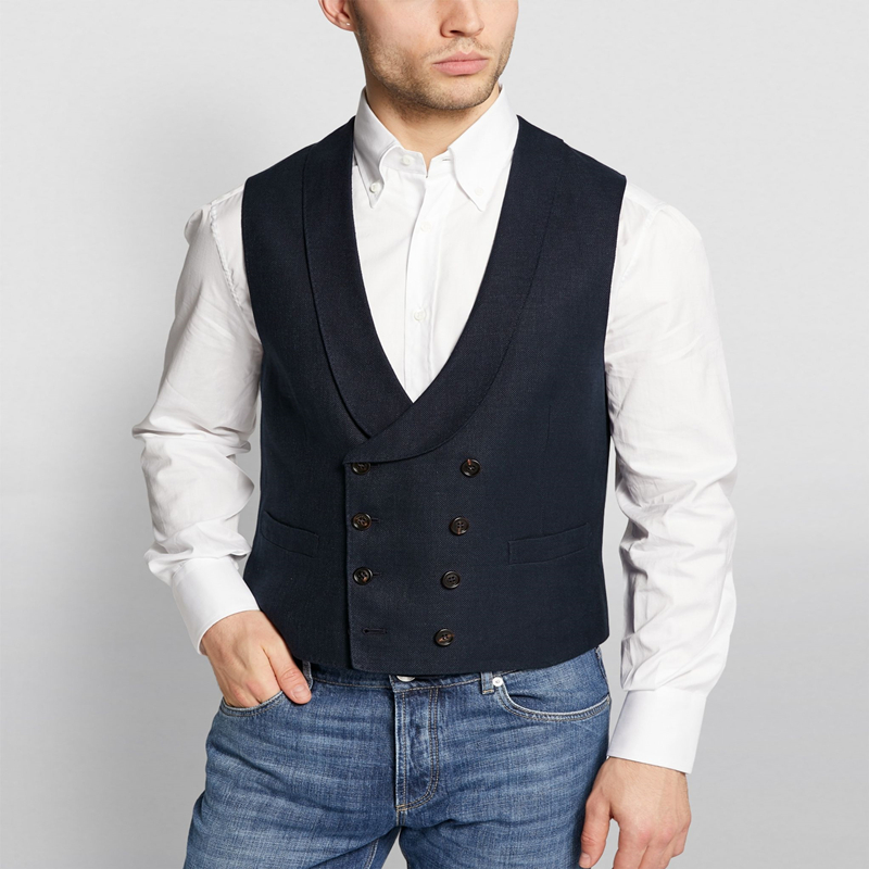 

2020 Fall Black Mens Double-breasted Waistcoat High Quality Slim Fit Business Male Suit Vest Wedding Groomsman Suit Vests, Custom