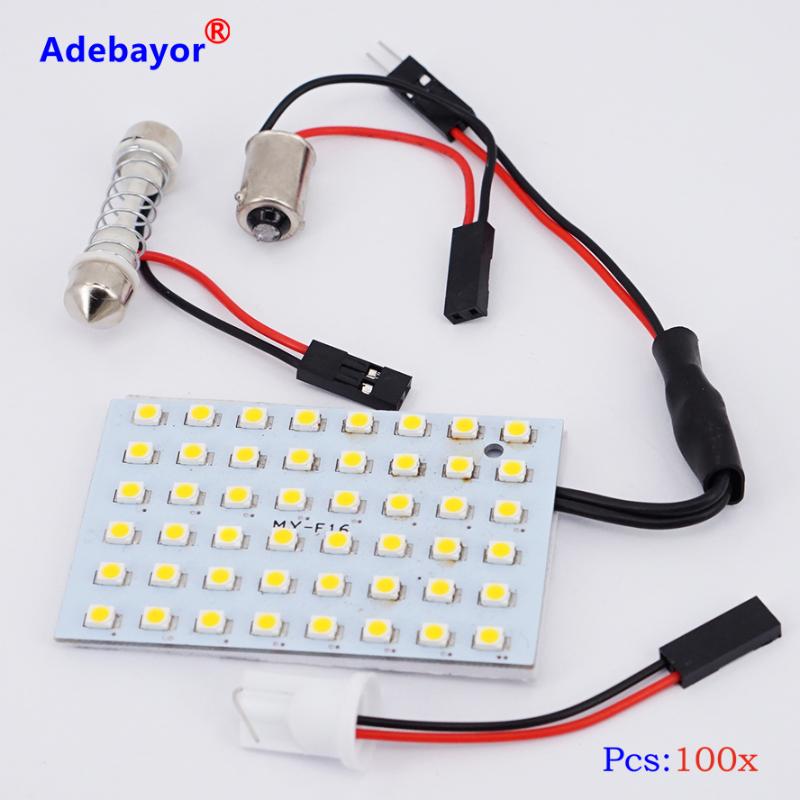 

2 X 48 LED 3528 24v Room Door Car Auto Truck Interior Light Bulb panel Lamp car accessories Reading Lights adapter T10 BA9S dome, As pic
