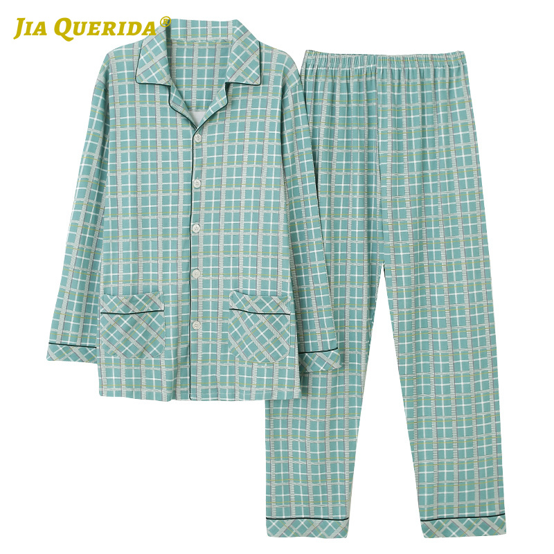 

Man Clothes Sleepwear Fashion Style Casual Style Man Clothes Pijama Set Turn Down Collar Long Sleeve Long Pants Pajamas Set, U m0404