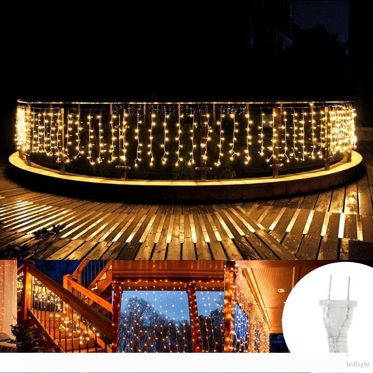 

christmas outdoor decoration 3.5m Droop 0.3-0.5m curtain icicle string led lights 220V 110V New year Garden Xmas Wedding Party