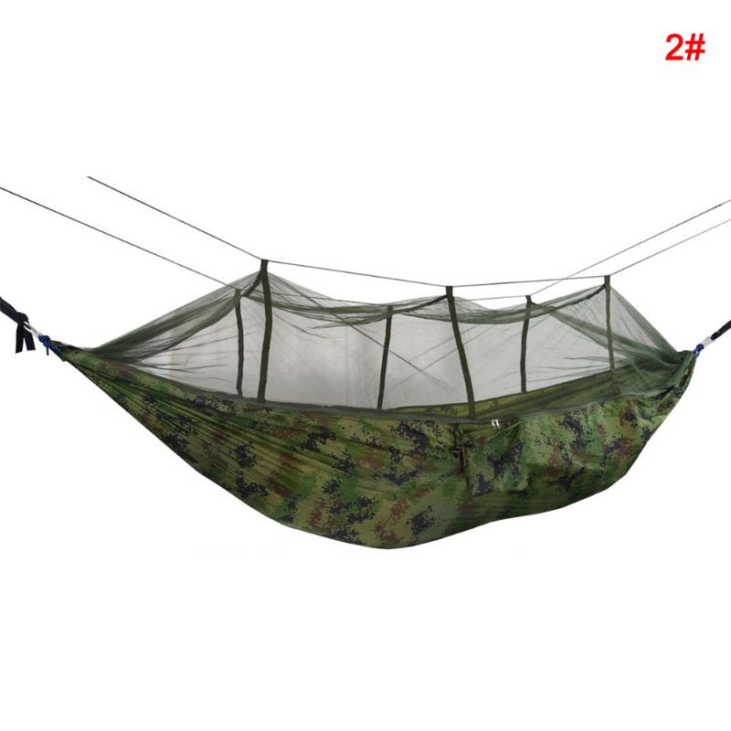 

Newly Portable Double Swing Hammock Nylon Bed with Mosquito Net for CampingHiking BN99