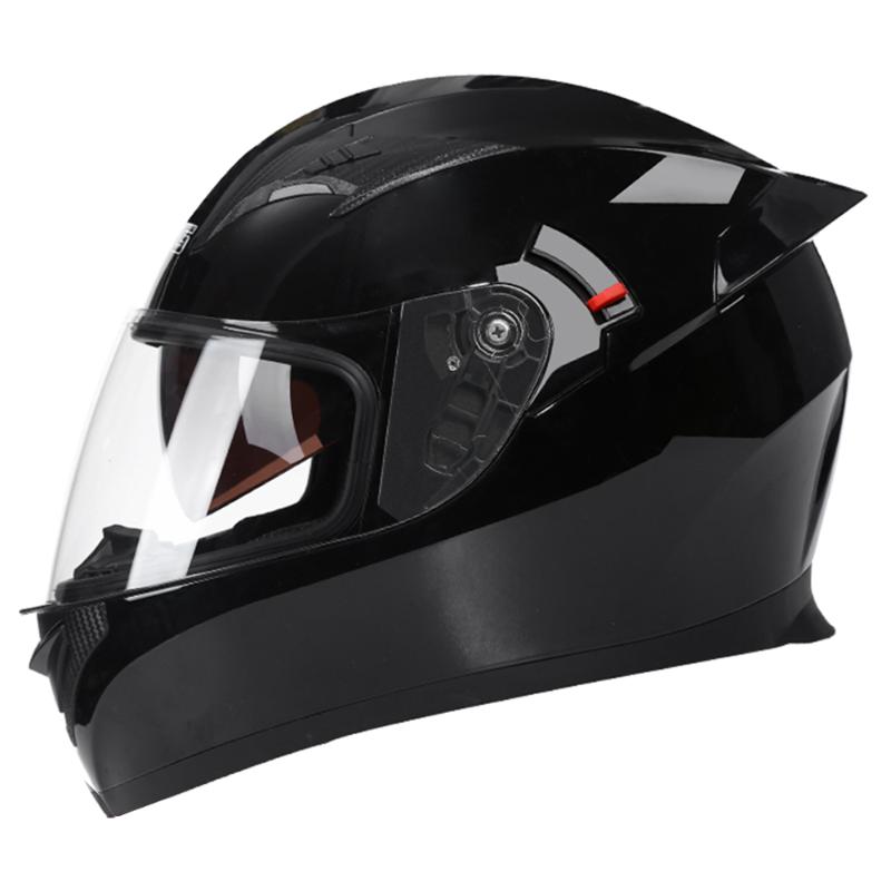

Black Motorcycle Helmets Moto Motocross Riding Racing Biker Helmet Double Lens Full Face Motorcycle Helmet Casco Capacete, 889-01 clear lens