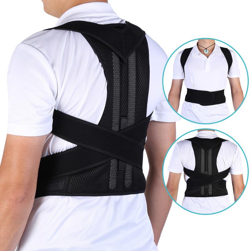 

Adjustable Posture Corrector Back Support Strap Shoulder Lumbar Waist Spine Brace Pain Relief Posture Orthopedic Belt, As pic