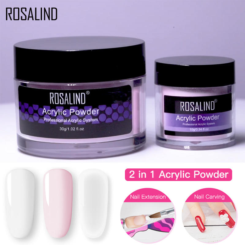 

ROSALIND Acrylic Powder Set 30g Dipping Carving Crystal Powder For Nail Extension Manicure Set Nails Builder Gel Kit