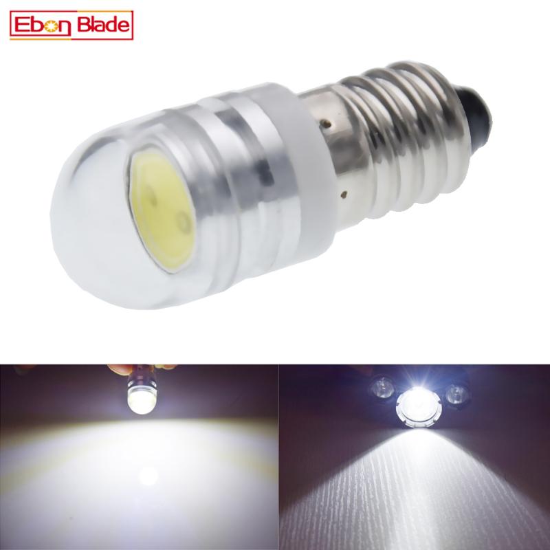 

1Pcs E10 COB 2W LED Bulbs Lights White MES Miniature Screw Bulb 1447 Style Small Mini Lamp Torches Motor Bike Light 6V DC 6000K, As pic