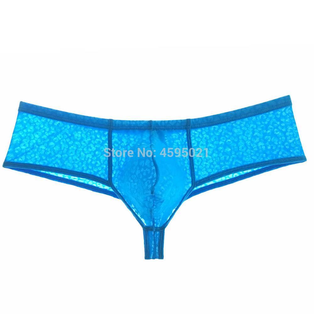 

Men Jacquard Pouch Boxers Sexy Men Underwear Male Liquid Lace Butt Lifter Stretch Bottoms Shorts Trunks, Blue