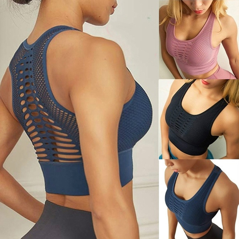 

Breathable mesh sports underwear beauty back wear women's shockproof gather fitness beauty back bra running yoga shaping Bar, As pic