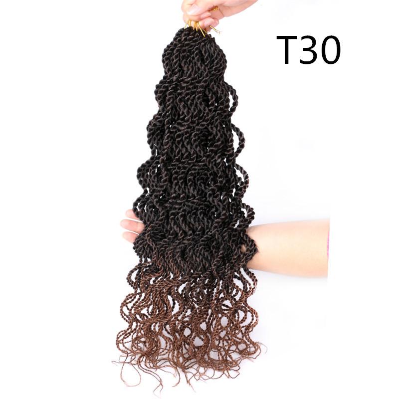 

senegalese twist hair 60g/pc 18 inch 12 strands synthetic ombre jumbo crochet braids wavy curly twist hair extension, T27