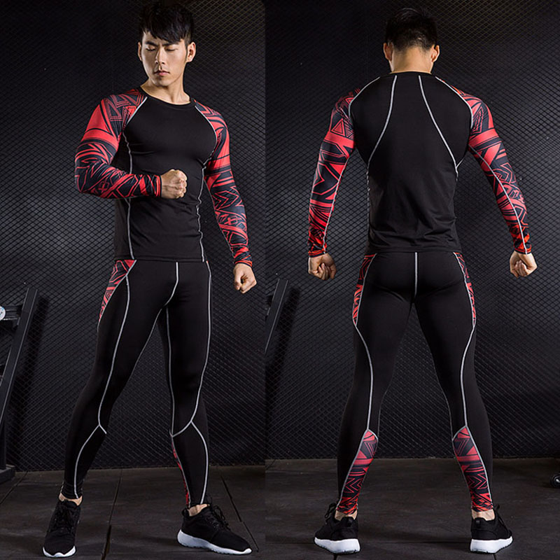 

Men' Long johns Winter Thermal Underwear Set Sport Base layer Thermal Compression Tights Underwear Fitness Training Sportwear, Sport suit 8