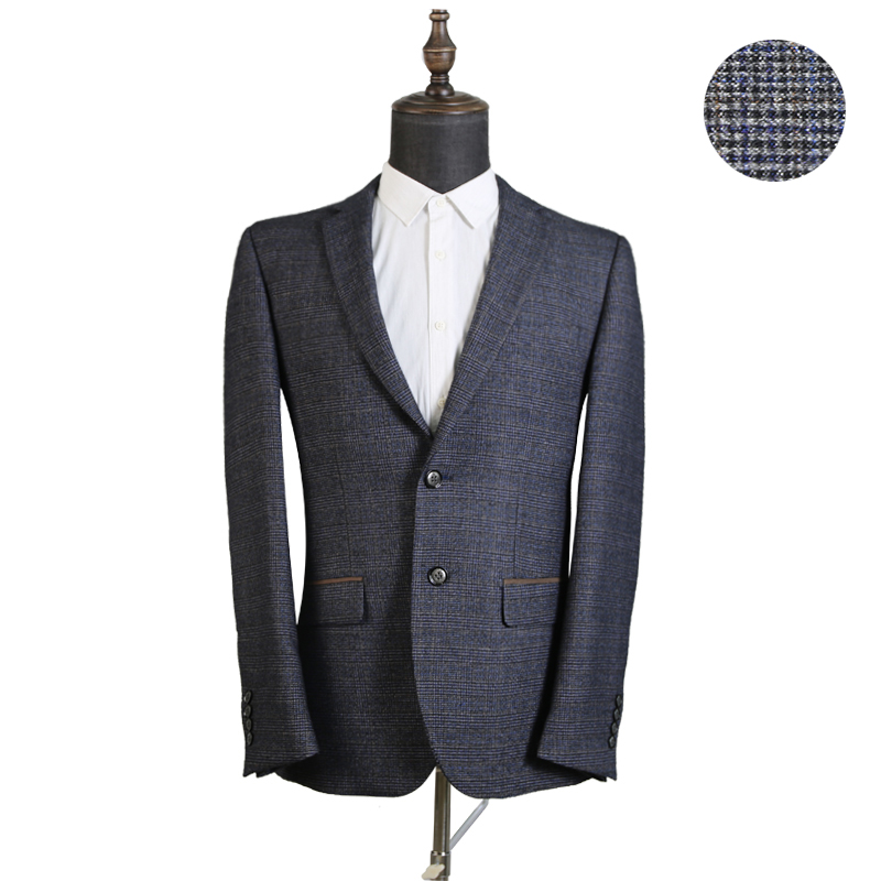 

Vintage Plaid Blazer British Stylish Male Blazer Suit Jacket Business Casual One Button For Men Wool Suits, As pic