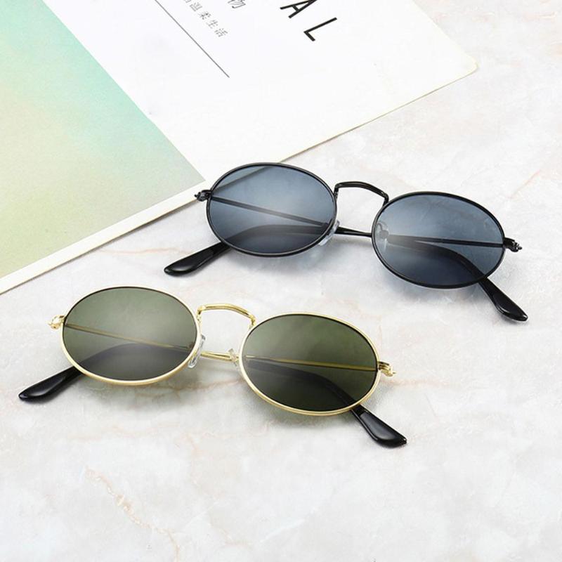

New Metal Ultra Small Frame Sunglasses Retro Water Drop Oval Frame Sunglasses European and American Personality