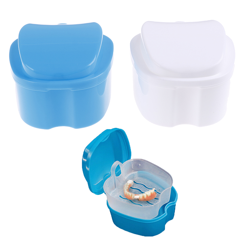 

Denture Bath Box Organizer Dental False Teeth Storage Box with Hanging Net Container Cleaning Teeth Cases Artificial Tooth Boxes