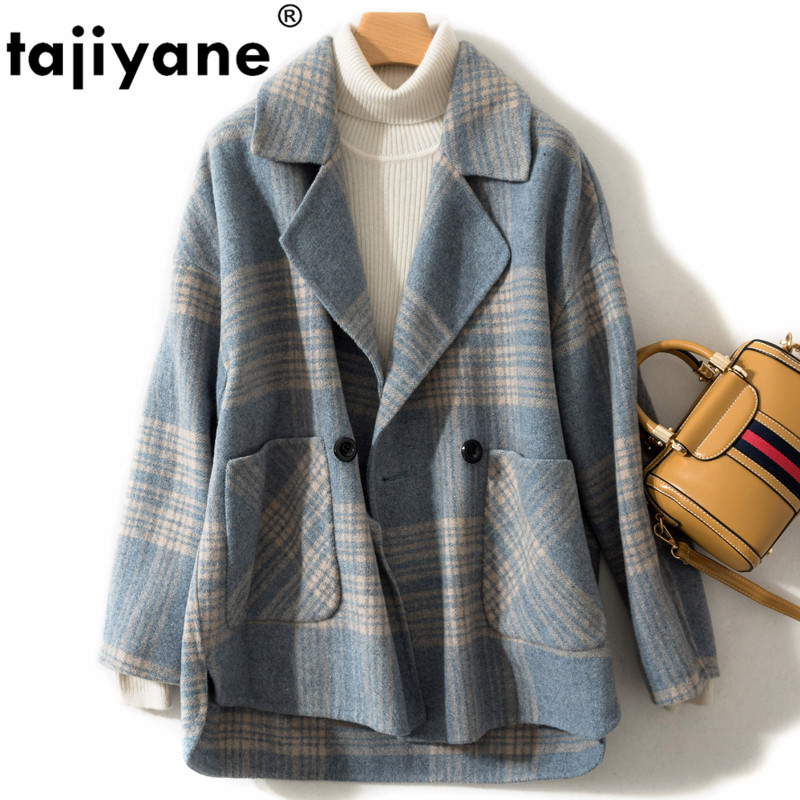 

Spring Autumn Women Clothes 2020 Korean Casual 100% Wool Coat Elegant Female Woolen Coats Outerwear Abrigo Mujer YC-HS098 ZT2472, Black