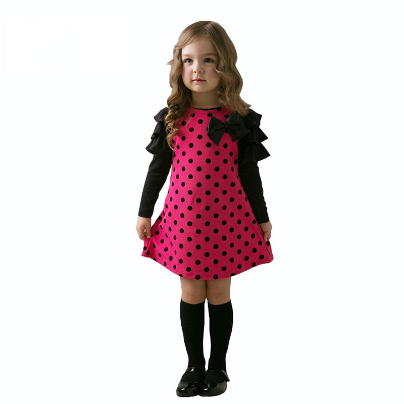 

Baby Kids Dresses 2020 Autumn Girls Long Sleeve Cute Dot Princess Dress Spring Children Clothes Dress for Girl 2 3 4 5 6 7 Years, Yellow