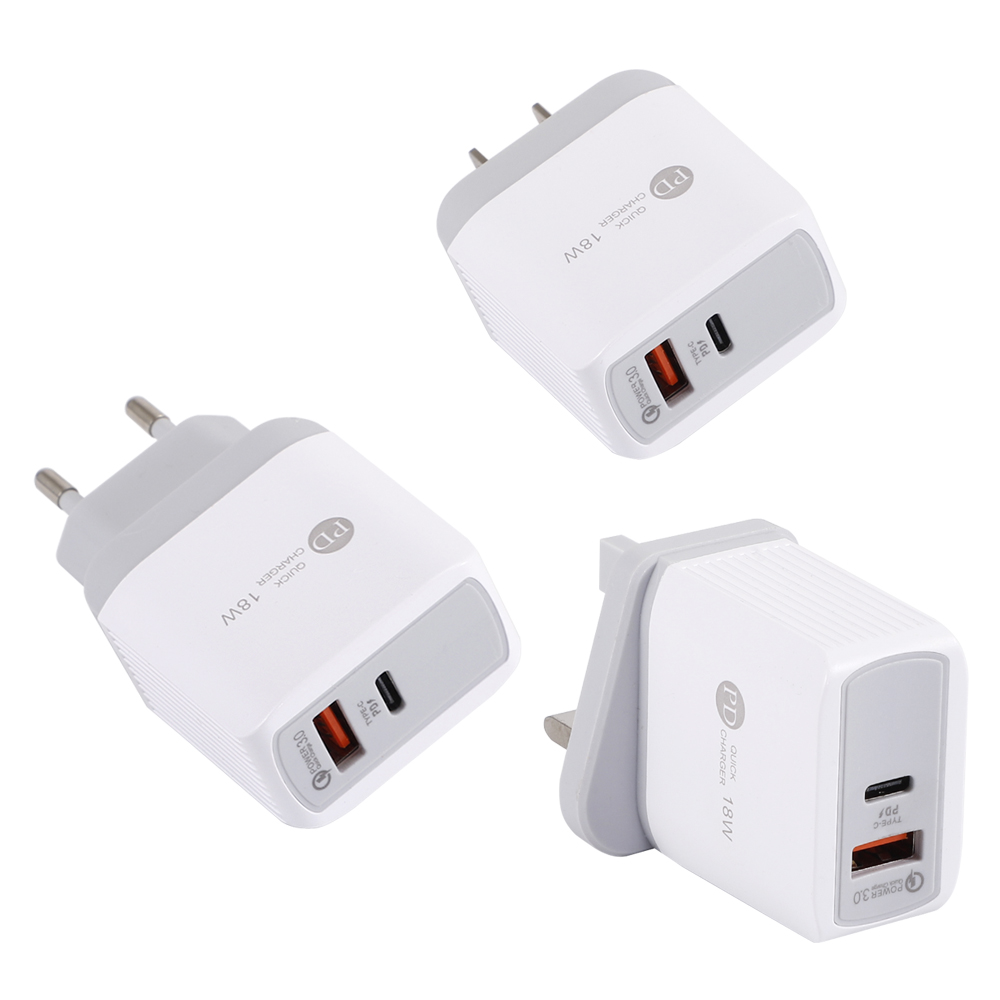 

Universal USB PD 18W USB PD Quick Charge QC 3.0 For iPhone EU US Plug Fast Charger For Samsung S10 Huawei