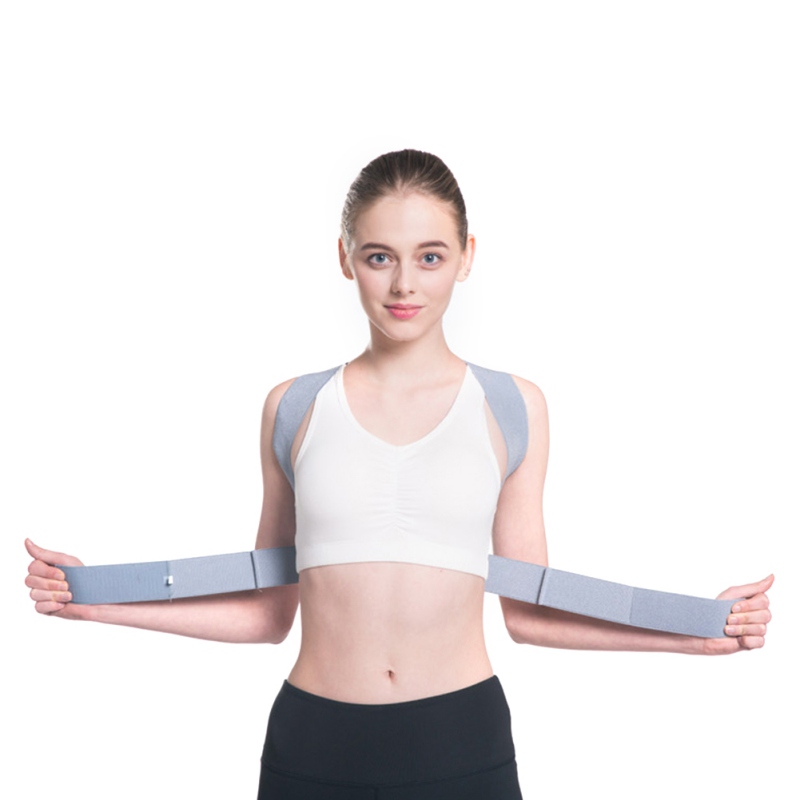 

New Relief of Back Pain Posture Corrector Clavicle Spine Back Shoulder Support Belt Posture Corrector Prevents Slack, Light grey