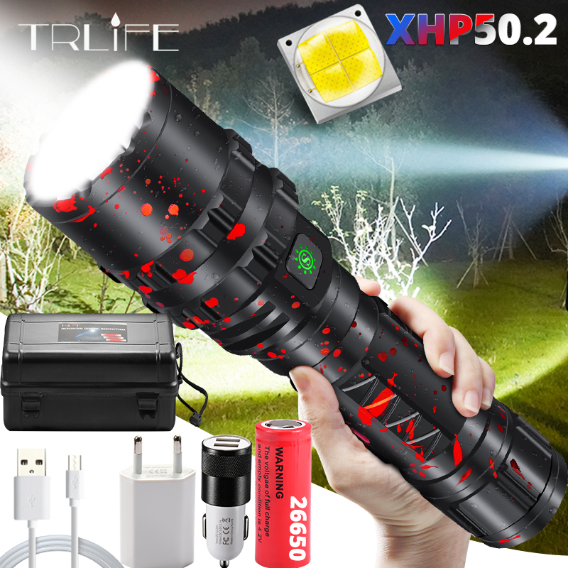 

Most Powerful Xlamp XHP50.2 LED Hunting L2 Waterproof 5 switch Modes Torch Light Lanterna use 18650 26650 Battery