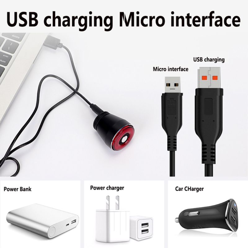 

For Bicycle Bike Bike Rear Light Auto Start/Stop Brake Sensing IPx65