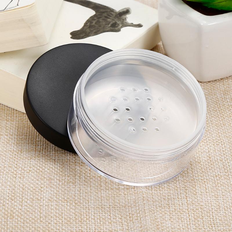 

1PC 50g Plastic Loose Jar with Sifter Black Cap Empty Cosmetic Container Makeup Compact Portable Loose Box