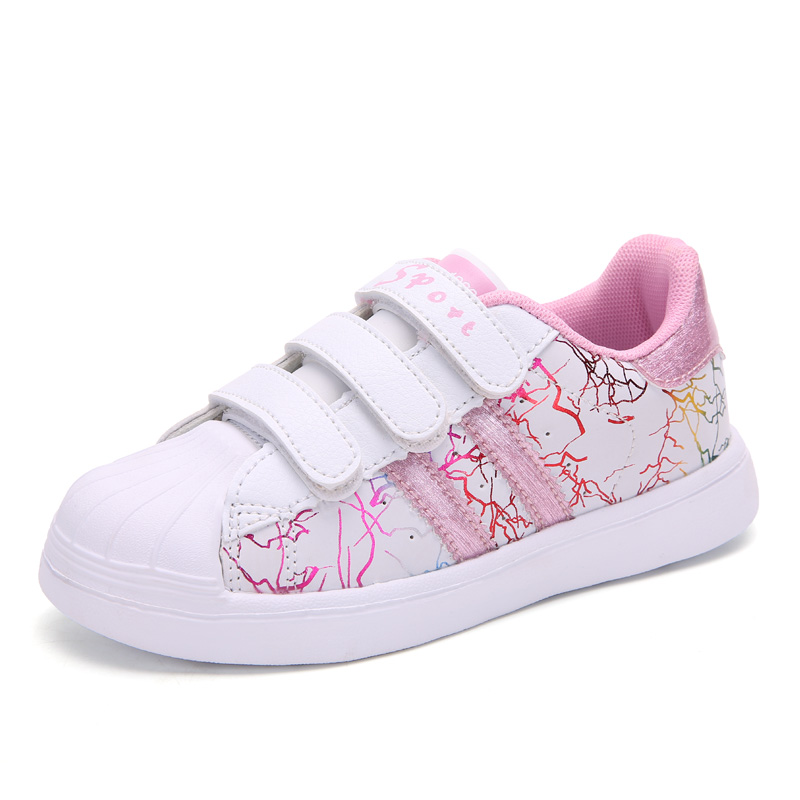 

Sport Girls Sneakers Children Casual Shoes For Boys Sneakers Kids Shoes Breathable Hook&Loop Fashion tenis infantil menina 2020, Pink