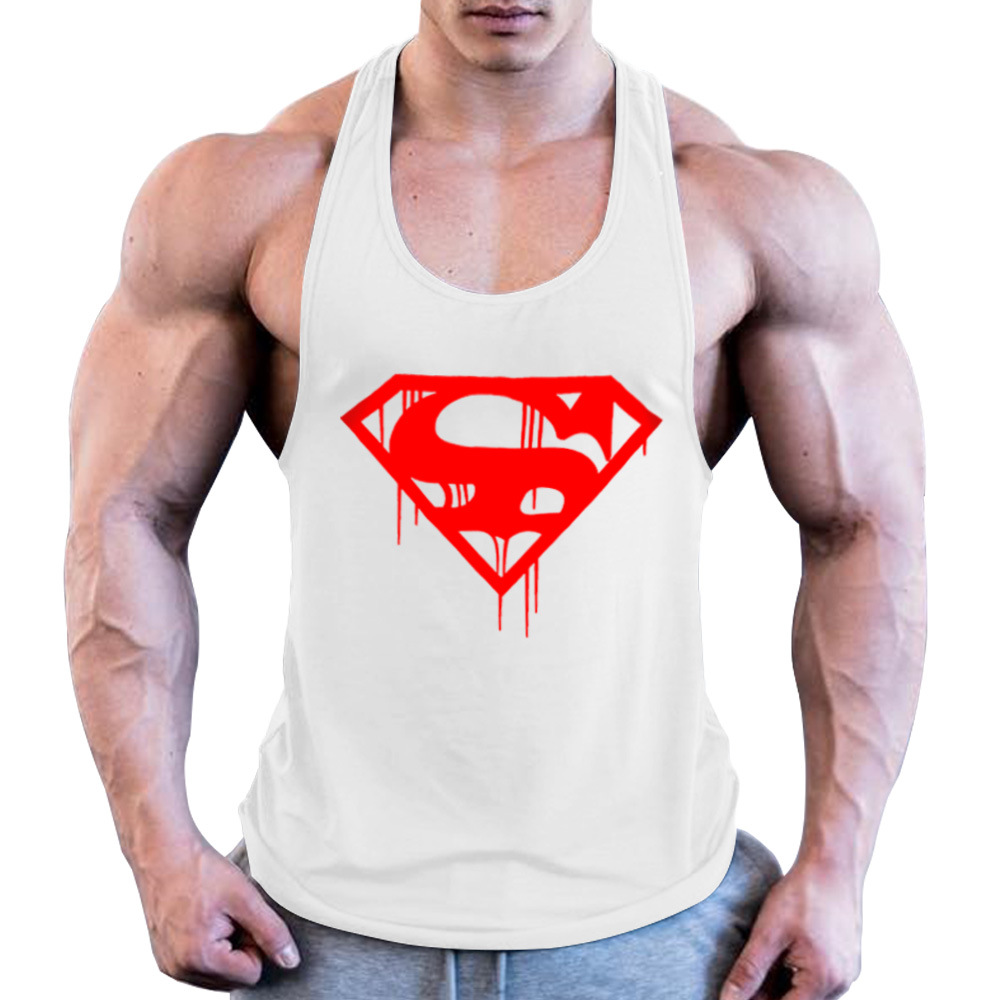 

New Men Tank Tops Bodybuilding Stringer Fitness Singlets Gyms Clothing Mens Sleeveless Shirt Vest debardeur homme ropa de hombre, White;black