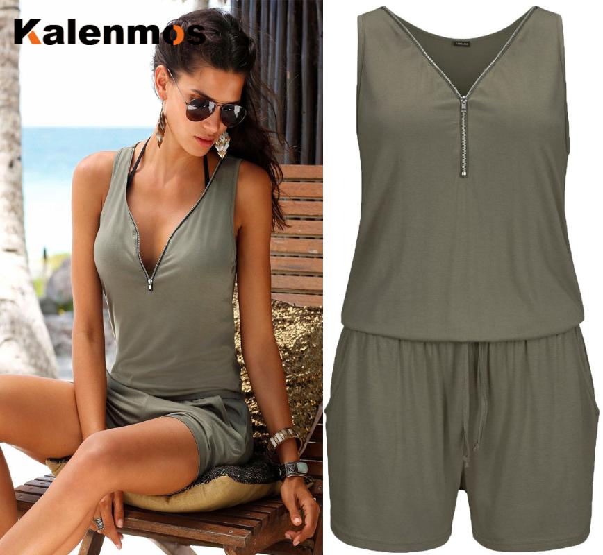 

KALENMOS Women Summer Rompers Jumpsuit Playsuit Plus Size Beach Vacatipn Shorts Pants 5XL Sleeveless Bodysuit Leisure Streetwear, Blue