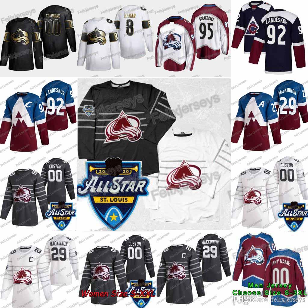

2020 Stadium Series All Star Colorado Avalanche Nathan MacKinnon Mikko Rantanen Cale Makar Burakovsky Donskoi Forsberg Landeskog Jersey, Black;red