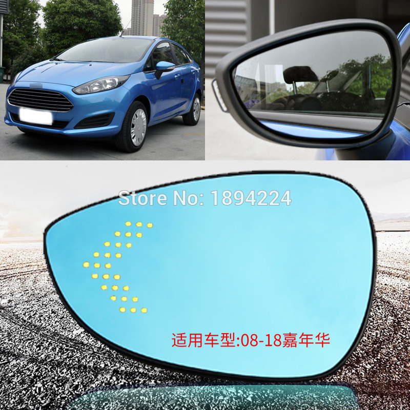 For Ford Fiesta 2008-20108 Car Rearview Mirror Wide Angle Blue Mirror Arrow LED Turning Signal Lights-image-563167905