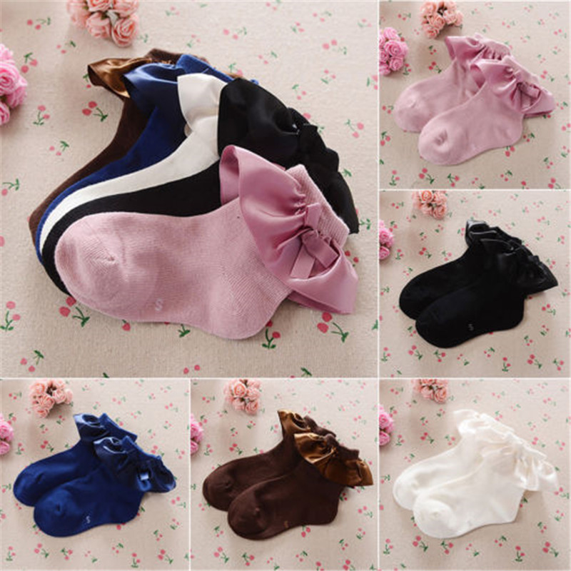 

Newborn Toddler Baby Girls Cotton Socks Princess Bow Socks for Girls Infant 2-8Y