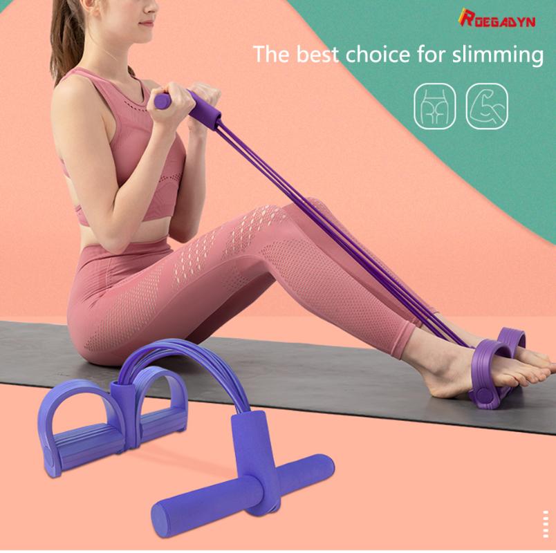 

ROEGADYN Light Weight Multi-function Puller Fabric Resistance Bands Fitness Gum 4 Tube Pull Rope Resistance Band Fitness
