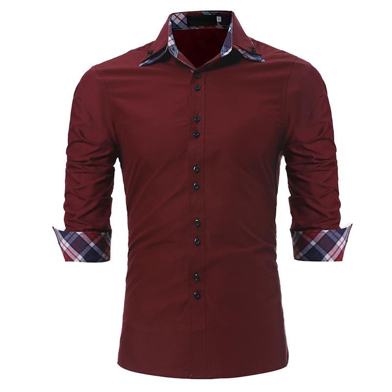 

2019 New Arrival Male Social Shirt Long Sleeve Hot Sale Slim Fit Dress Shirt Business Men Office Cloth Fashionable Plus Size 3XL, White