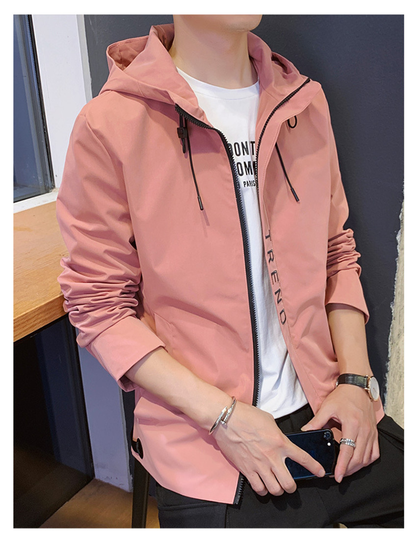 

Men Jackets Casual Long Sleeve Hooded Mens Jackets Designer Solid Color Slim Homme Streetweat Clothes with Zipper, Black;brown
