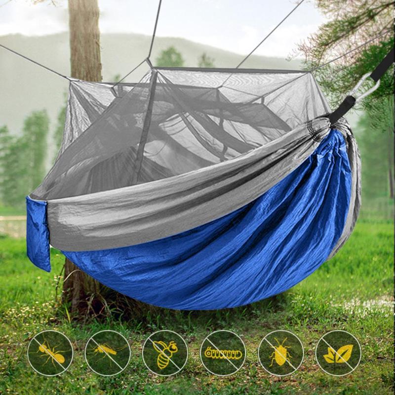 

Camping Hammock With Mosquito Net Portable Double/Single Hammocks With Bug Insect Net Tree Straps For Backpacking Travel