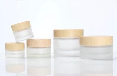 

Frosted Glass Cream Jar with Wood Lid Makeup Skin Care Lotion Pot Cosmetic Container Packaging Bottles 5g 10g 15g 30g 50g1