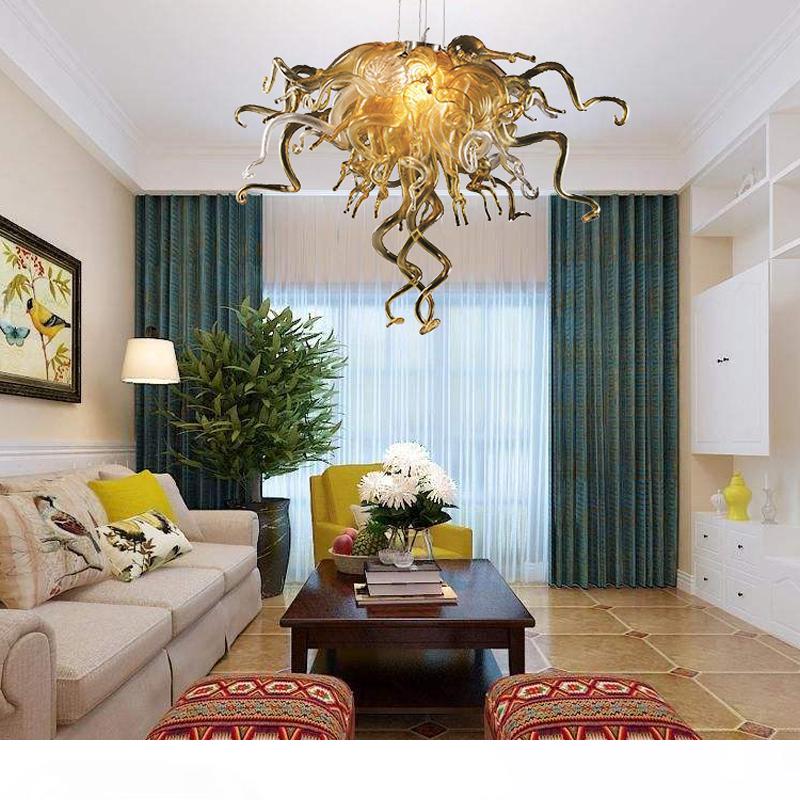 

Blown glass chandelier in gold or clear murano Glass Glass Chandelier Lighting led bulbs cheap pendant lights for house decoration-L
