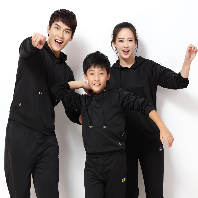 

Adsmoney Winter Sports tops with pants Sweatshirts Women Mens Cotton Warm Suit sports Jacket,Children Windproof running jackets, Children black