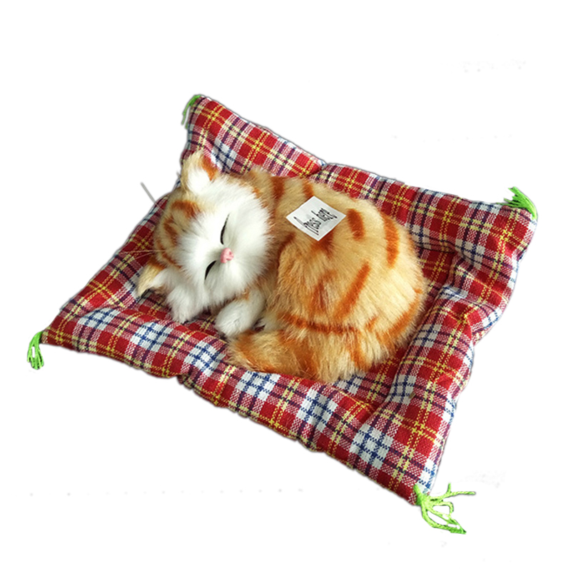 

Car Ornaments Cute Simulation Sleeping Cats Decoration Automobiles Lovely Plush Kittens Accessories