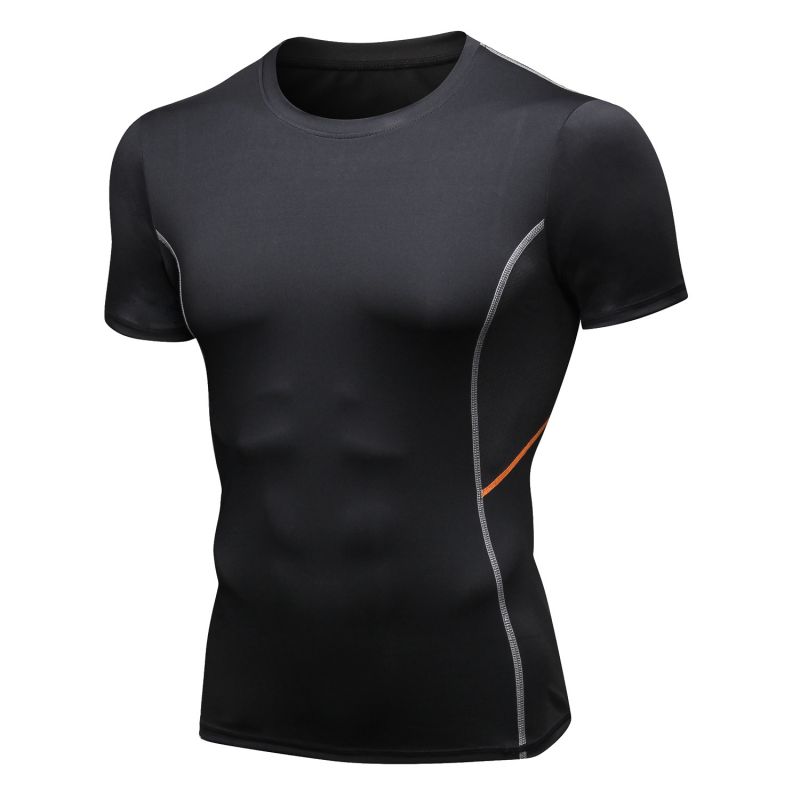 

Men Gym T-shirt Running T-shirt Compression Fitness Workout Shirts Gym Quick Dry Sports Short Sleeves Training Tops