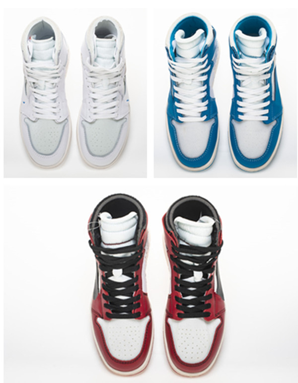 

With Box Off UNC Chicago High Sky Blue OG ASG UNC white red 1S OW Toe Off Men Retro Designer Casual Shoes, Color-1