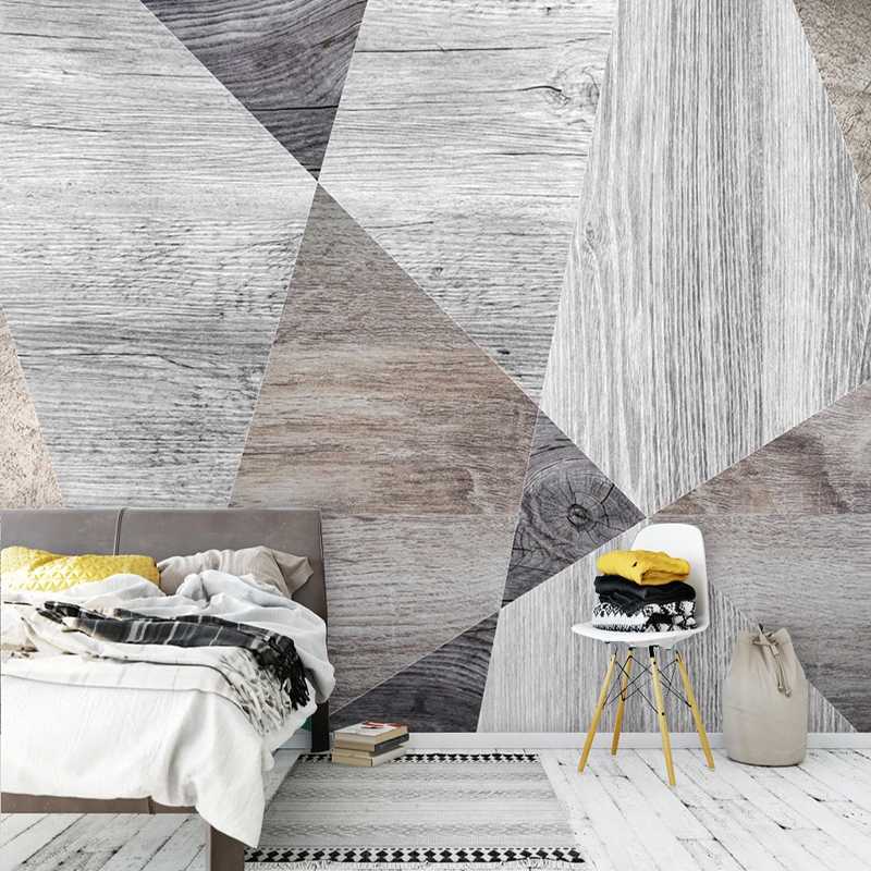 

Custom 3D Wallpaper Modern Vintage Plank Wood Grain Geometry Photo Wall Mural Living Room TV Bedroom Creative Art Wall Papers 3D, As pic
