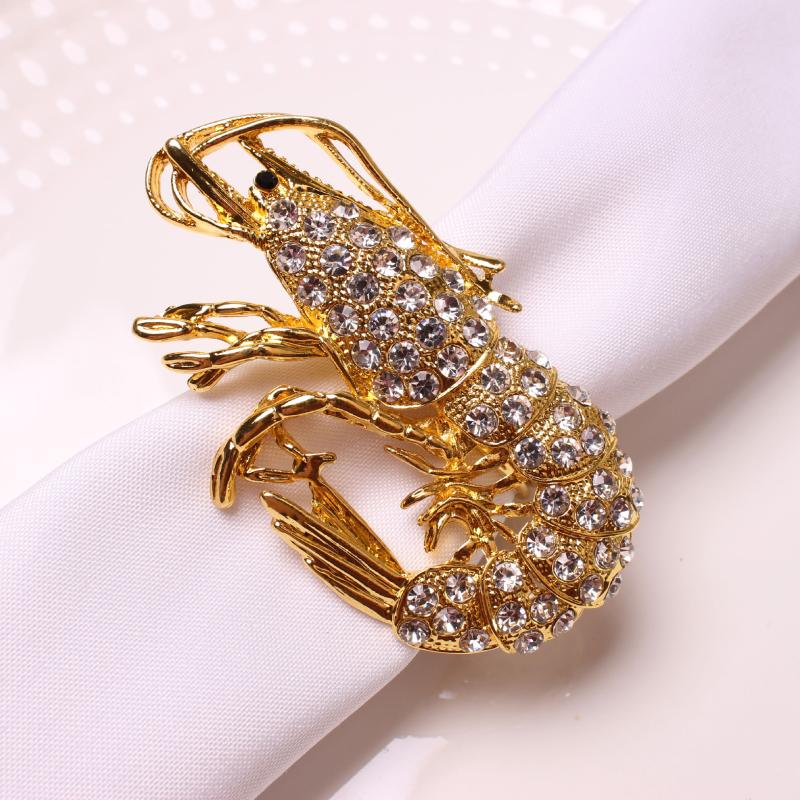 

30pcs Marine life diamond lobster napkin buckle napkin ring ring paper