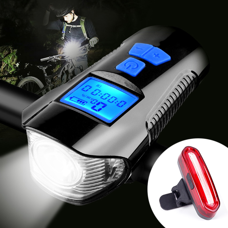

Waterproof Bicycle Front Light with Red taillight