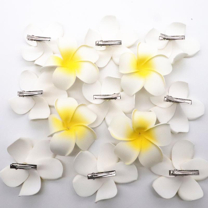 

5 Pcs/lot Plumeria Hawaiian PE Foam Frangipani Artificial Flower Headdress Flowers Egg Flowers Wedding Decoration Party Supplies, 1 pcs