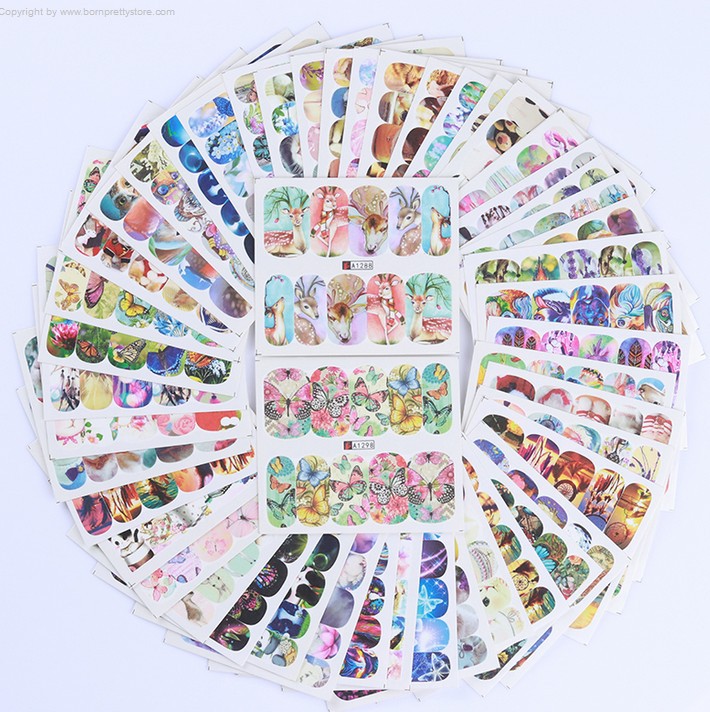 

50 pieces of 2020 new 50 different butterfly design manicure stickers 3D manicure stickers, A1277-50pcs