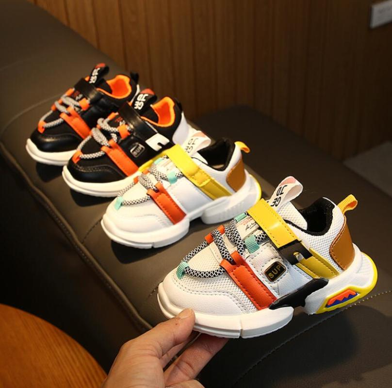 

2020 autumn new fashionable net breathable leisure sports running shoes for girls shoes for boys brand kids, Black